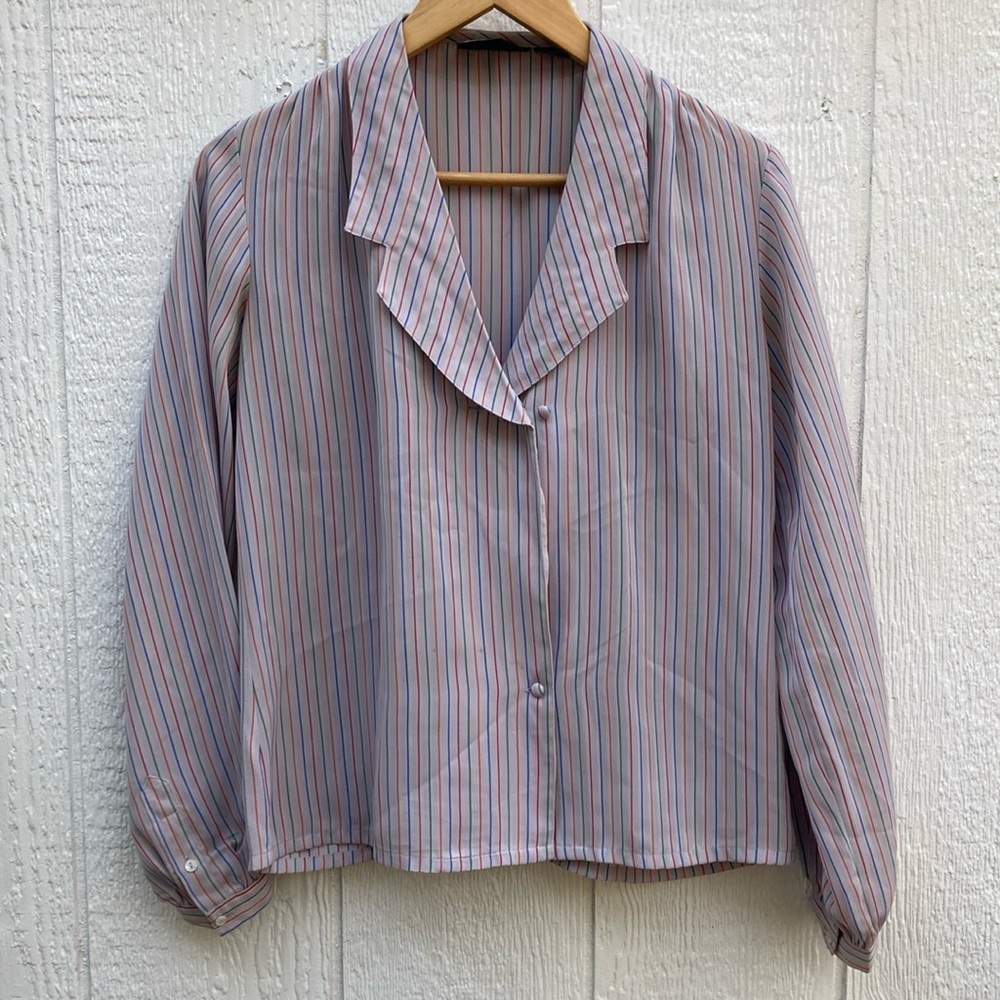 Vintage Multicolored Striped Blouse